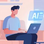 パソコンで作業する男性のイラスト